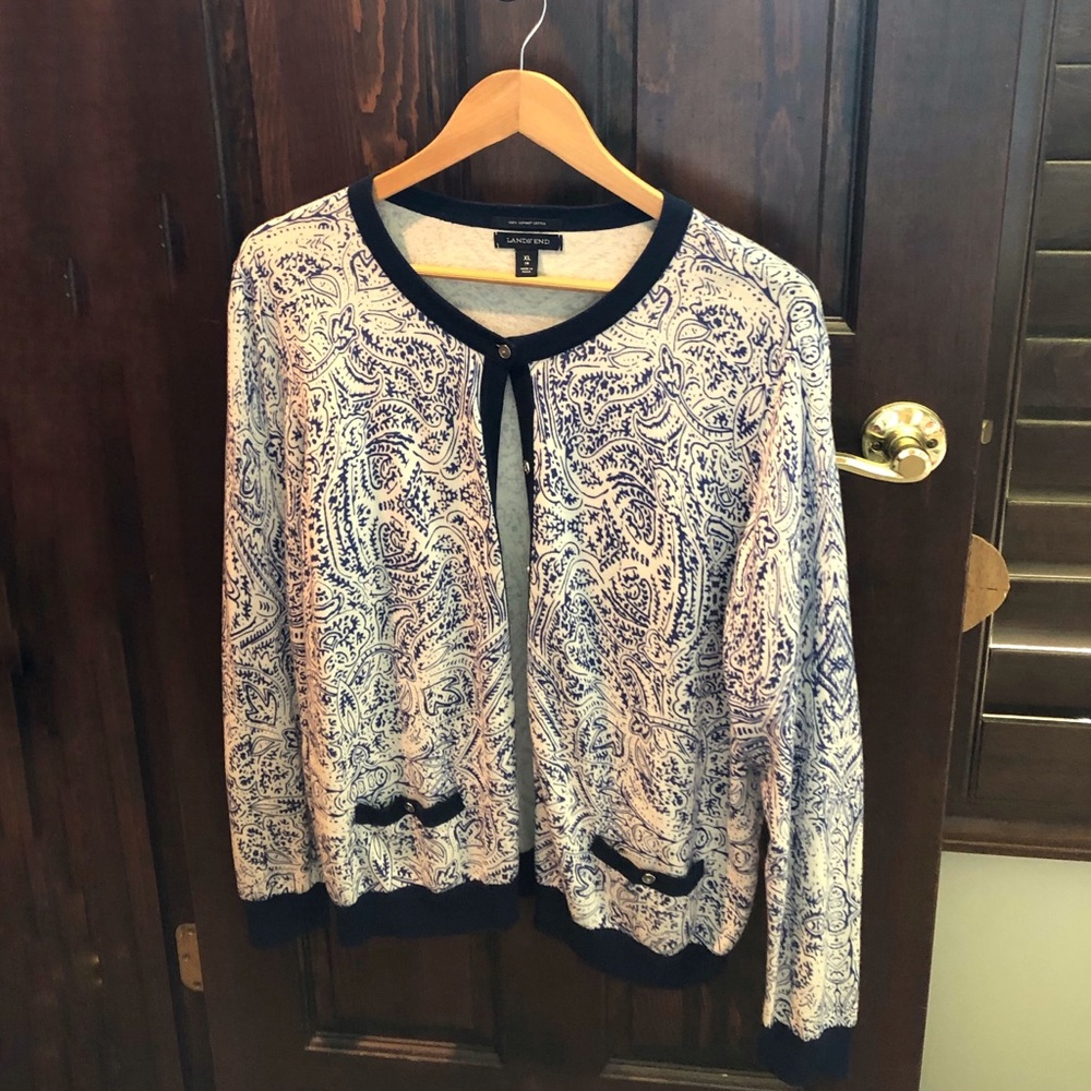 Lands’ End Supima Cardigan Sweater Women